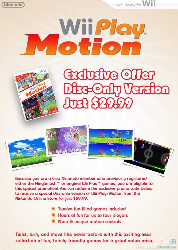 Disc-Only Version of Wii Play: Motion Available For Club Nintendo Users -  News - Nintendo World Report