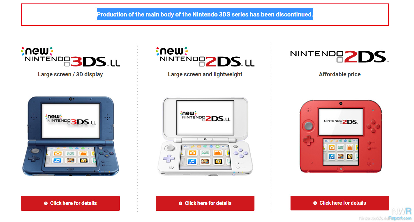 Nintendo Announces End Of Production For 3DS Family Of Systems - News -  Nintendo World Report