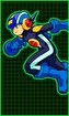 Mega Man, in jumpsuit riot gear