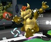Bowser grabs an item in the air!